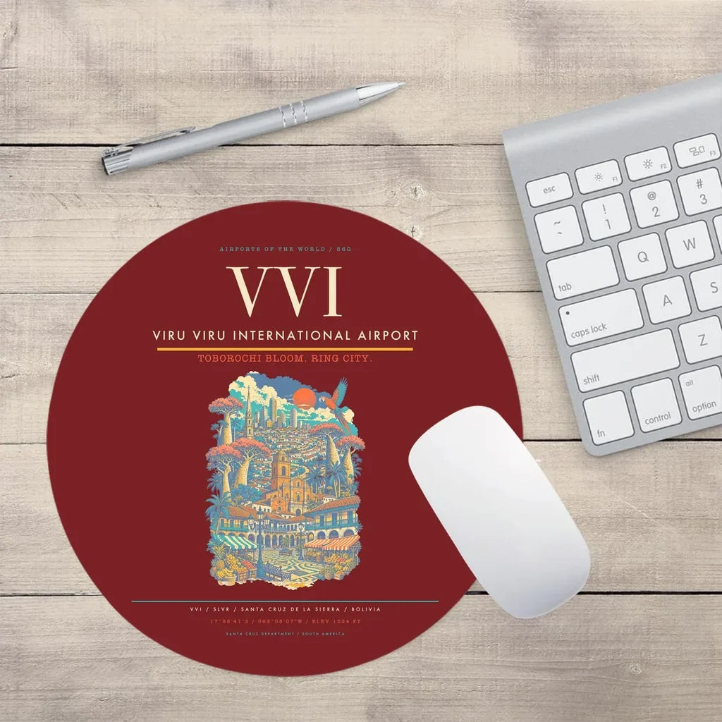 Viru Viru International Airport VVI Mouse-Pad Round - Dark Red