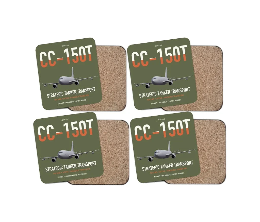Airbus CC-150T Polaris design on green army 4 pieces set coaster