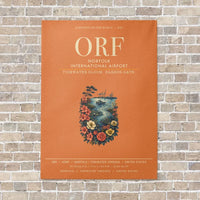 Thumbnail for Norfolk International Airport ORF vertical canvas print - no frame - orange background