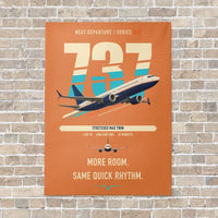Thumbnail for Boeing 737 MAX 9 vertical canvas print - no frame - orange background