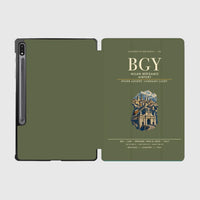 Thumbnail for Milan Bergamo Airport (BGY) design on green army samsung tablet tablet case
