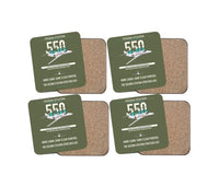 Thumbnail for Cessna Citation 550 - Citation II design on green army 4 pieces set coaster