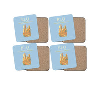 Thumbnail for Bologna Guglielmo Marconi Airport BLQ Coaster 4-Pieces-Set - Light Blue