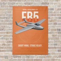 Thumbnail for de Havilland Vampire FB5 vertical canvas print - no frame - orange background