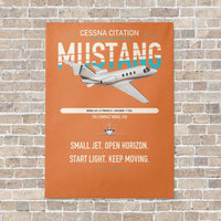 Thumbnail for Cessna Citation Mustang vertical canvas print - no frame - orange background