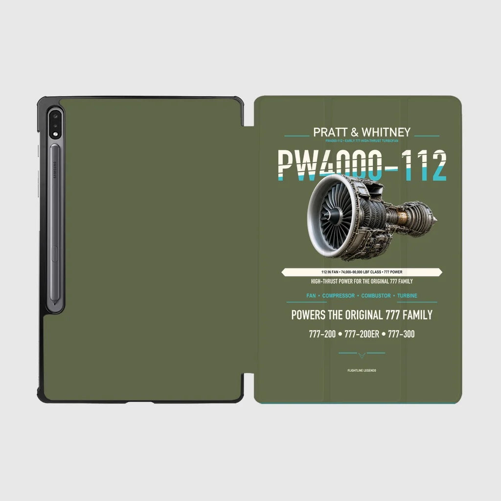 PW4000-112 design on green army samsung tablet tablet case