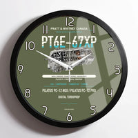 Thumbnail for PT6E-67XP design on green army framed wall clock