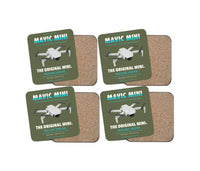 Thumbnail for DJI Mavic Mini design on green army 4 pieces set coaster