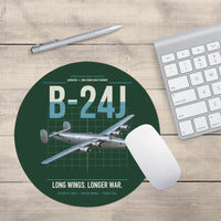 Thumbnail for B-24J Liberator design on dark green round mouse pad