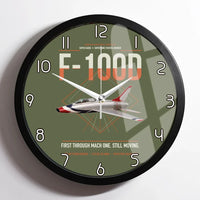 Thumbnail for F-100D Super Sabre design on green army framed wall clock