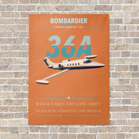 Thumbnail for Bombardier Learjet 36A vertical canvas print - no frame - orange background