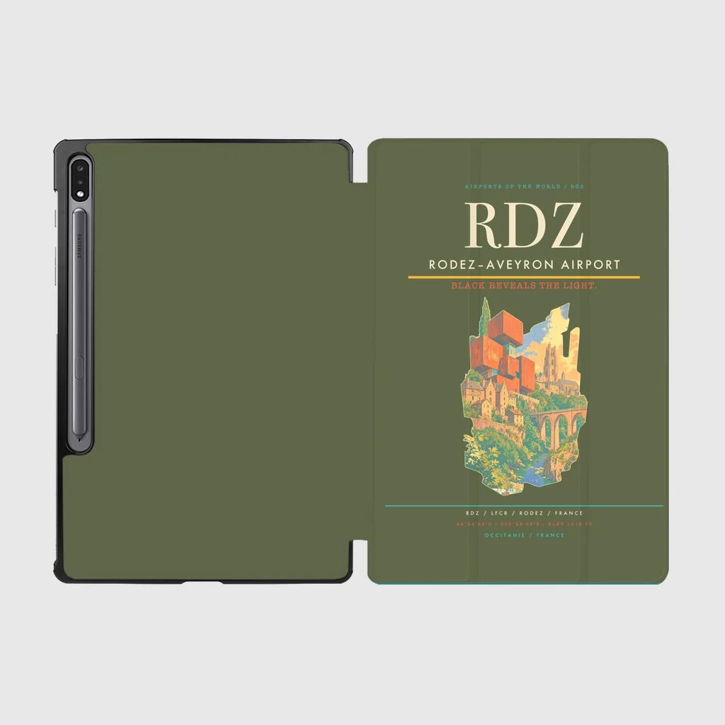 Rodez–Aveyron Airport (RDZ) design on green army samsung tablet tablet case