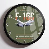 Thumbnail for F-16C Fighting Falcon One Airframe Every Mission design on green army framed wall clock