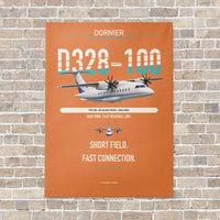 Thumbnail for Dornier D328-100 vertical canvas print - no frame - orange background