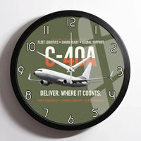 Thumbnail for C-40A Clipper Fleet Logistics Ready design on green army framed wall clock