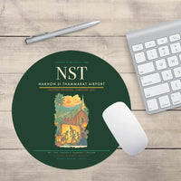 Thumbnail for Nakhon Si Thammarat Airport (NST) design on dark green round mouse pad