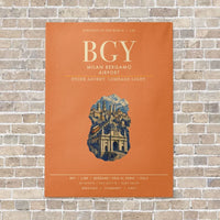 Thumbnail for Milan Bergamo Airport BGY vertical canvas print - no frame - orange background