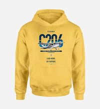 Thumbnail for Cessna 206 Stationair design on yellow double-side hoodie, single-side print