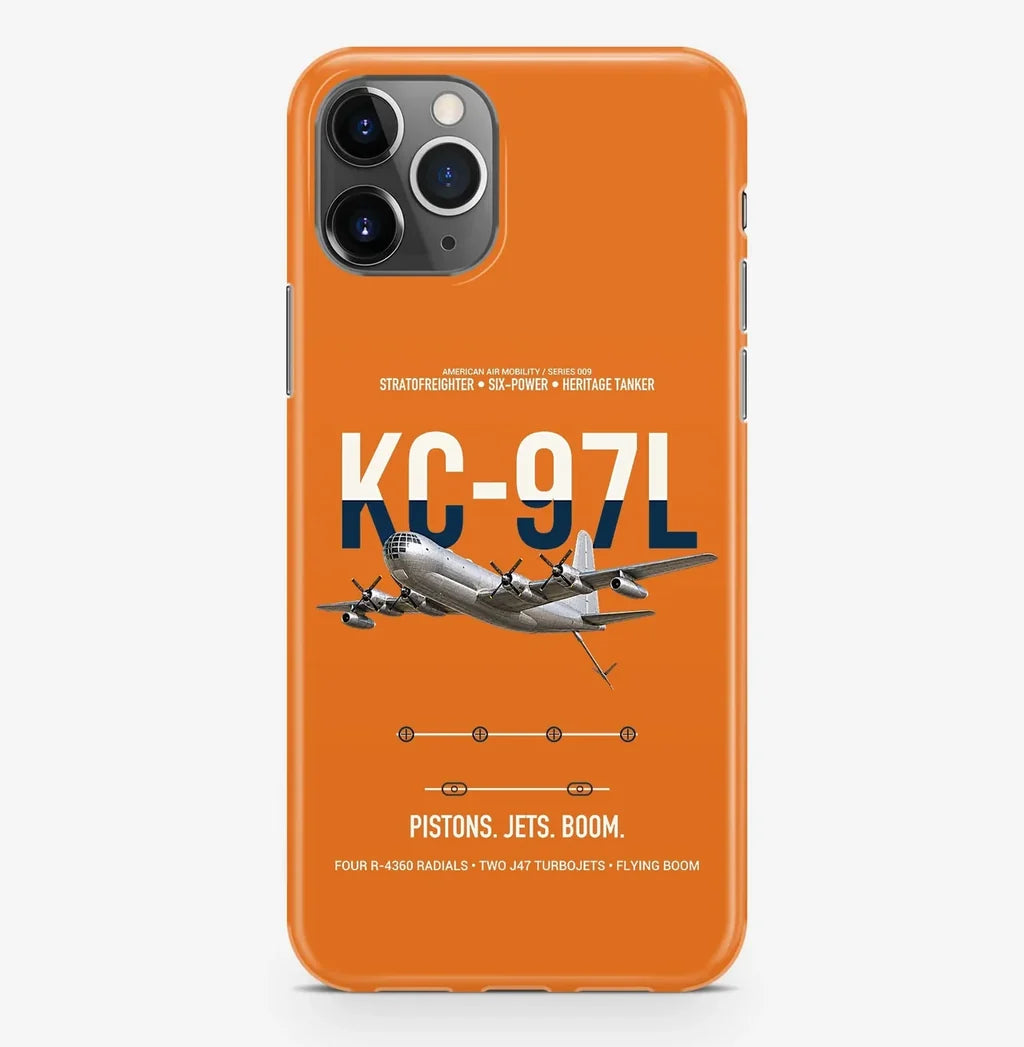 KC-97L STRATOFREIGHTER design on orange magsafe iphone case, for iPhone Pro Max