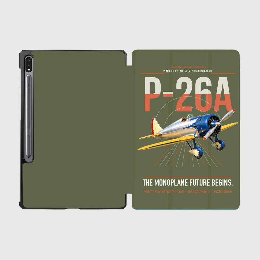 Boeing P-26A Peashooter design on green army samsung tablet tablet case