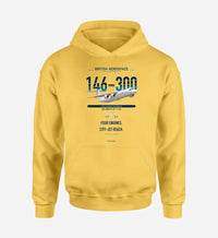 Thumbnail for BAe 146-300 design on yellow double-side hoodie, single-side print