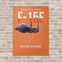 Thumbnail for F-15E Strike Eagle Deep Strike Any Weather vertical canvas print - no frame - orange background