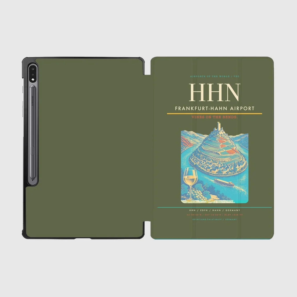 Frankfurt-Hahn Airport (HHN) design on green army samsung tablet tablet case