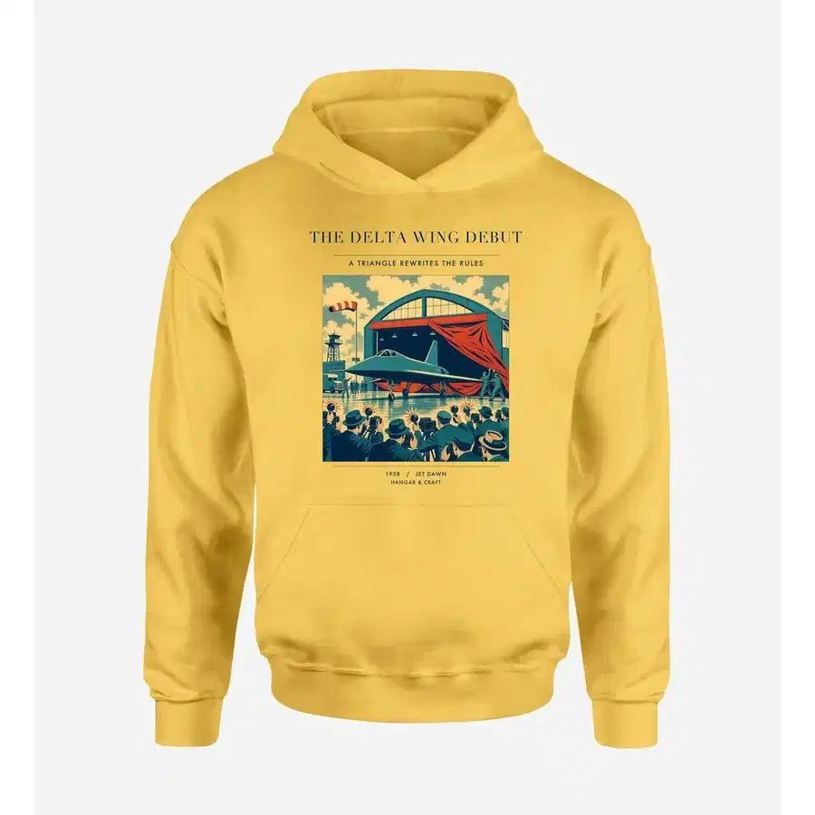 VINTAGE G4460 - The Delta Wing Debut - Premium Hoodie design on yellow premium