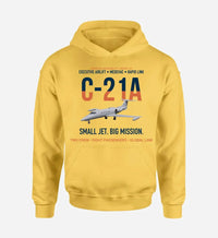 Thumbnail for C-21A LEARJET design on yellow hoodie single side