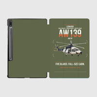 Thumbnail for Leonardo AW139 design on green army samsung tablet tablet case