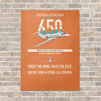 Thumbnail for Cessna Citation 650 - Citation III vertical canvas print - no frame - orange background