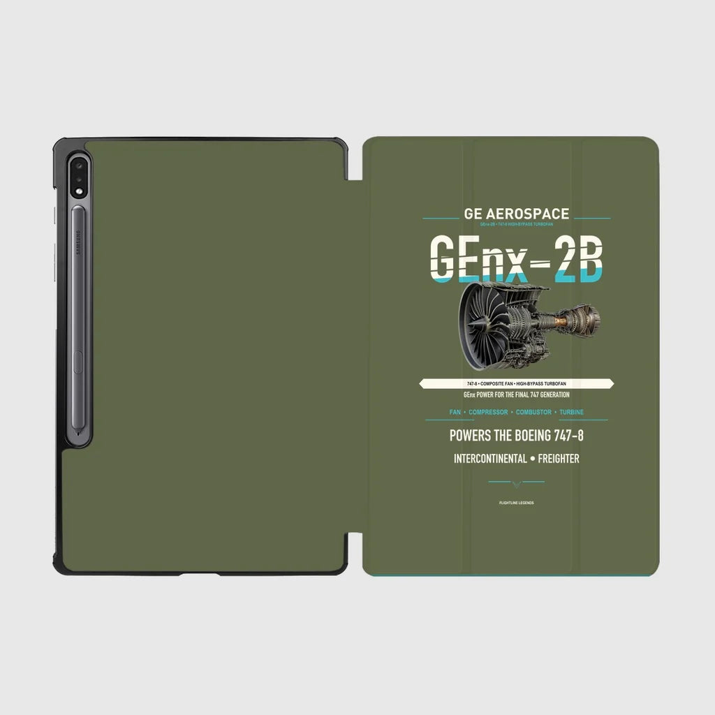 GEnx-2B design on green army samsung tablet tablet case