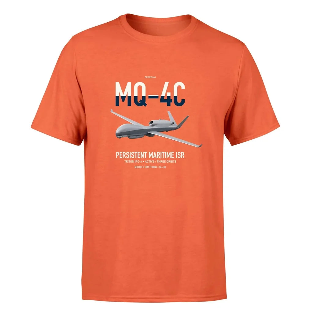 MQ-4C Triton IFC-4 design on orange double-side t-shirt, single-side print