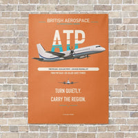 Thumbnail for British Aerospace ATP vertical canvas print - no frame - orange background
