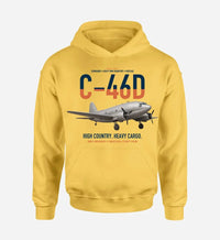 Thumbnail for C-46D Commando design on yellow double-side hoodie, single-side print
