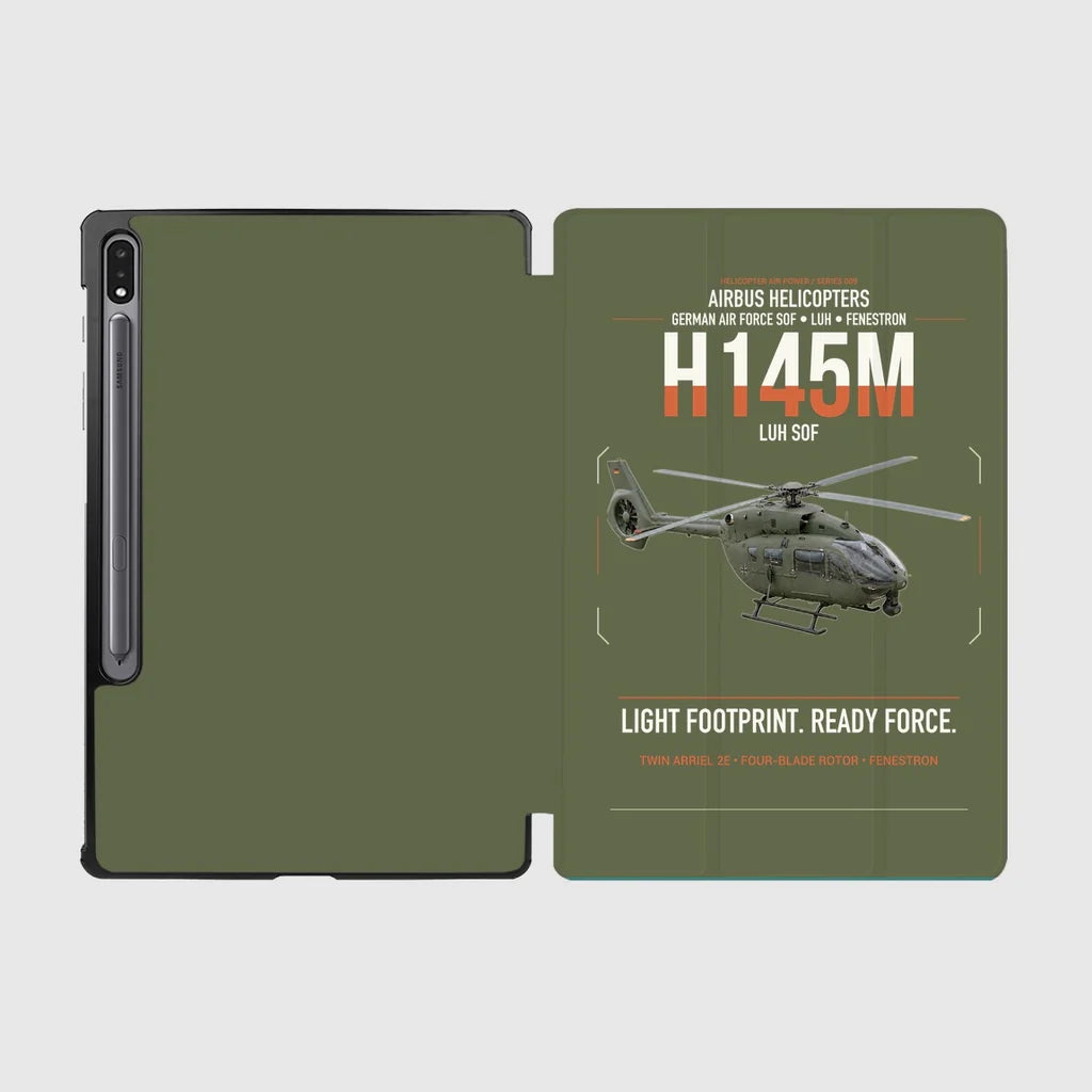 Airbus Helicopters H145M LUH SOF design on green army samsung tablet tablet case