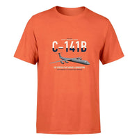 Thumbnail for C-141B Starlifter design on orange double-side t-shirt, single-side print