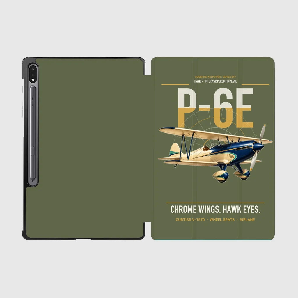 Curtiss P-6E Hawk design on green army samsung tablet tablet case