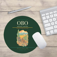Thumbnail for Obihiro Airport (OBO) design on dark green round mouse pad