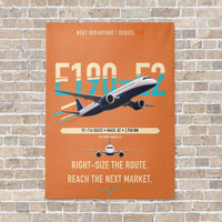 Thumbnail for Embraer E190-E2 vertical canvas print - no frame - orange background