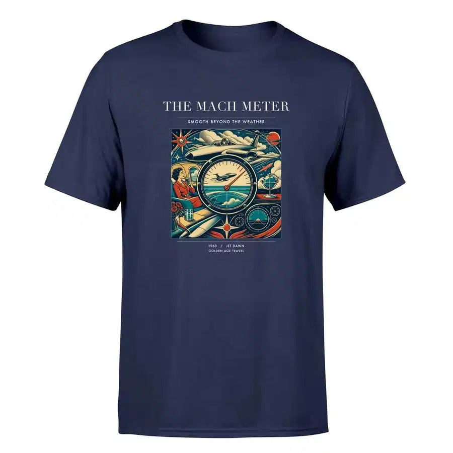 VINTAGE G4115 - The Mach Meter - Premium T-Shirt design on navyblue premium t shirt