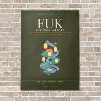 Thumbnail for Fukuoka Airport FUK - Canvas Framed - Green Army