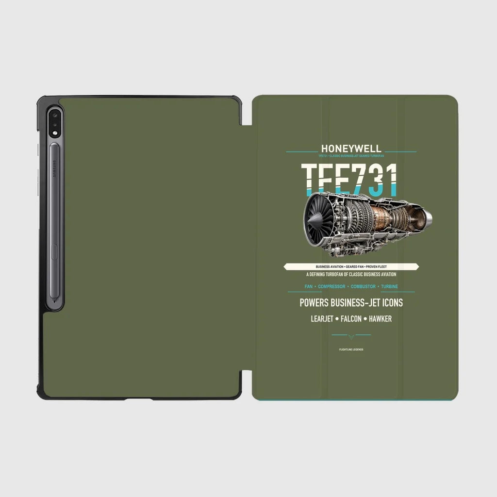 TFE731 design on green army samsung tablet tablet case
