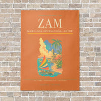 Thumbnail for Zamboanga International Airport ZAM vertical canvas print - no frame - orange background