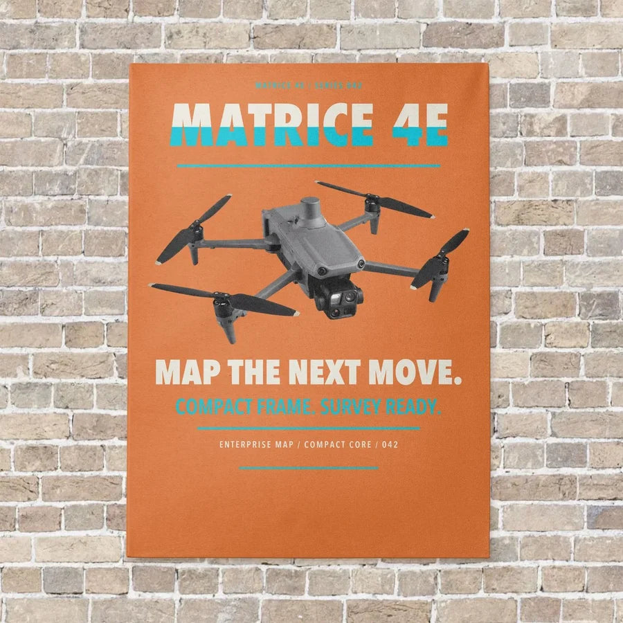 DJI Matrice 4E vertical canvas print - no frame - orange background