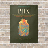 Thumbnail for Phoenix Sky Harbor International Airport PHX - Canvas Framed - Green Army
