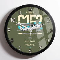 Thumbnail for Cessna 152 design on green army framed wall clock