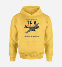 Thumbnail for Bristol Beaufighter TF X design on yellow double-side hoodie, single-side print