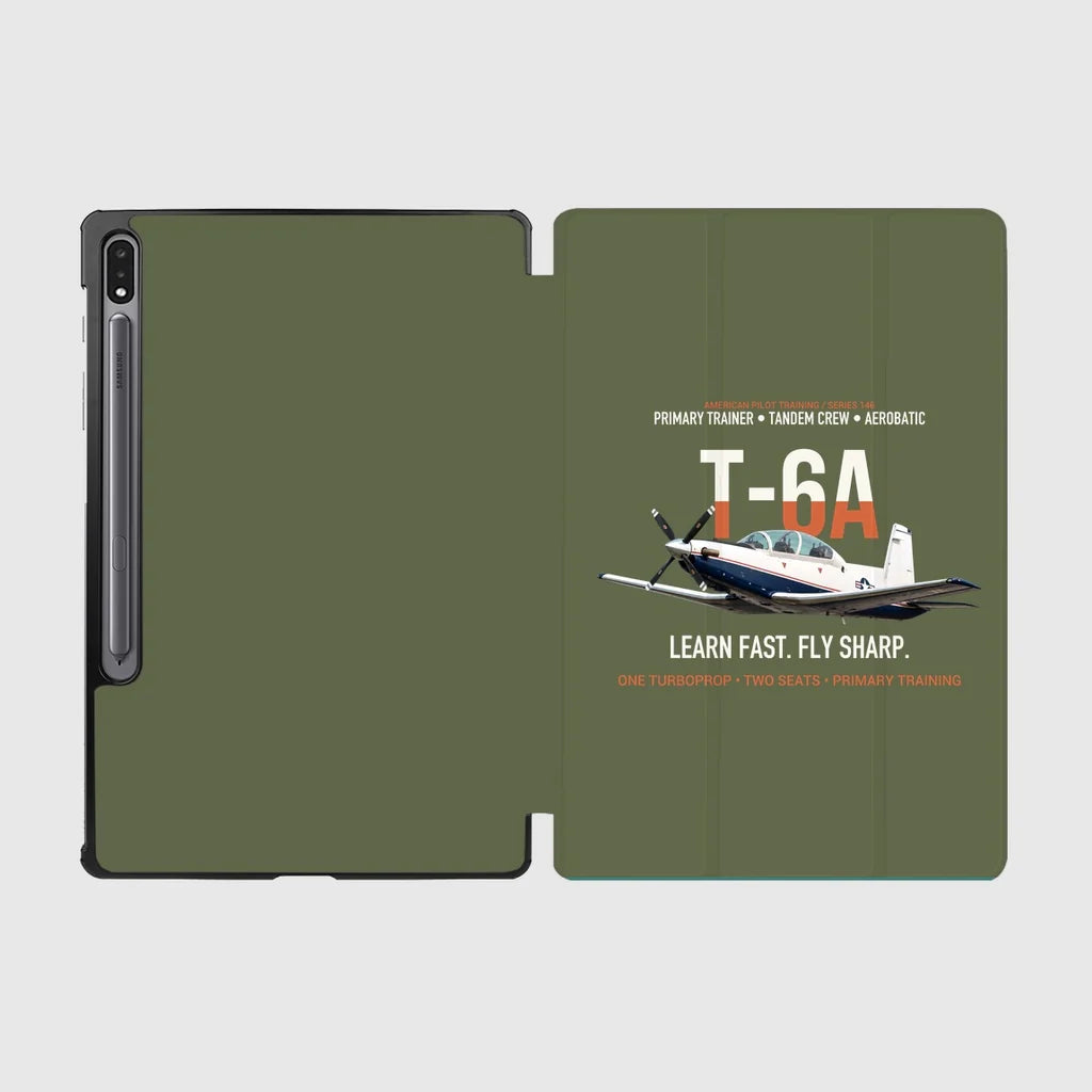 T-6A Texan II Train The Next Generation design on green army samsung tablet tablet case