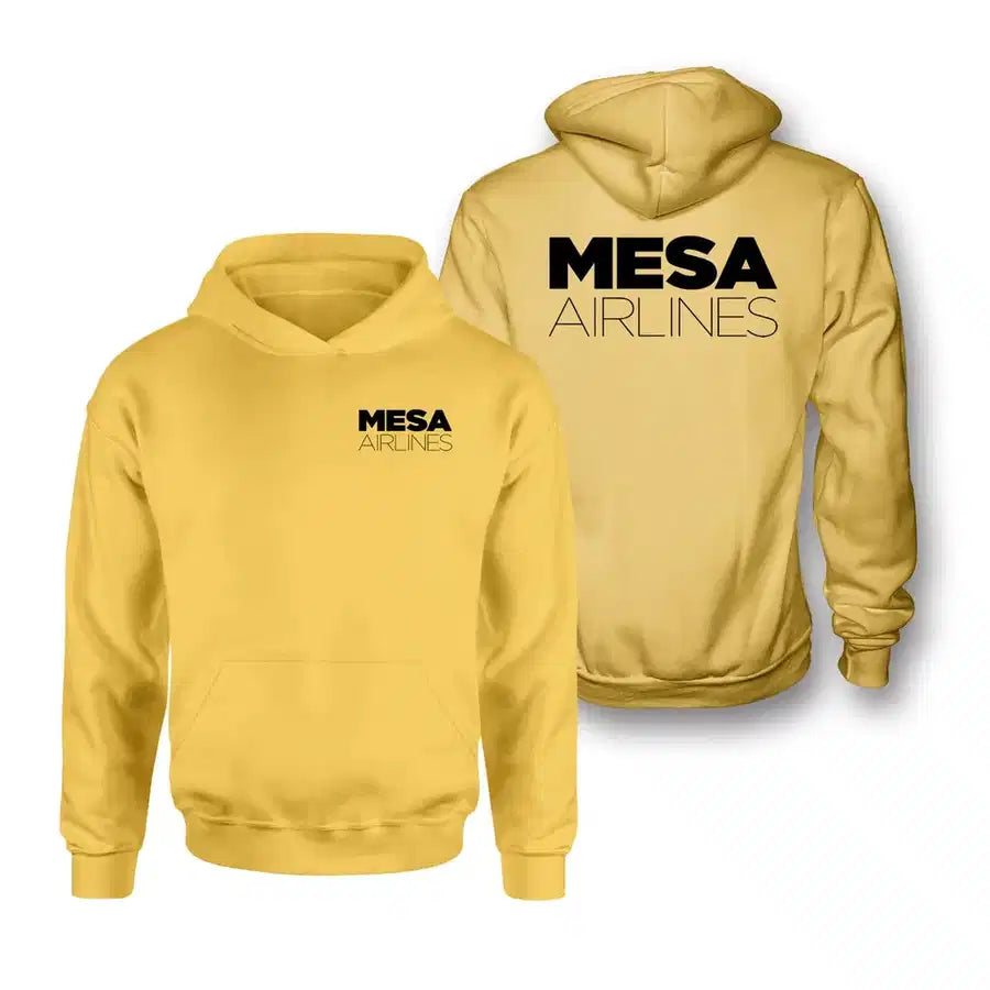 Mesa Airlines logo on yellow double side hoodie